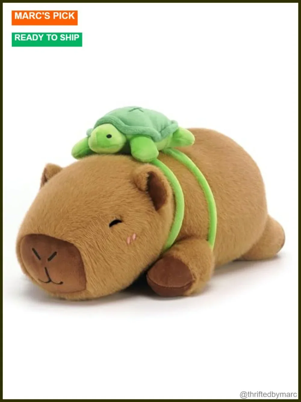 Weighted Capybara Stuffed Animal Plush with Turtle Backpack, 13.8 Inch, 1.7